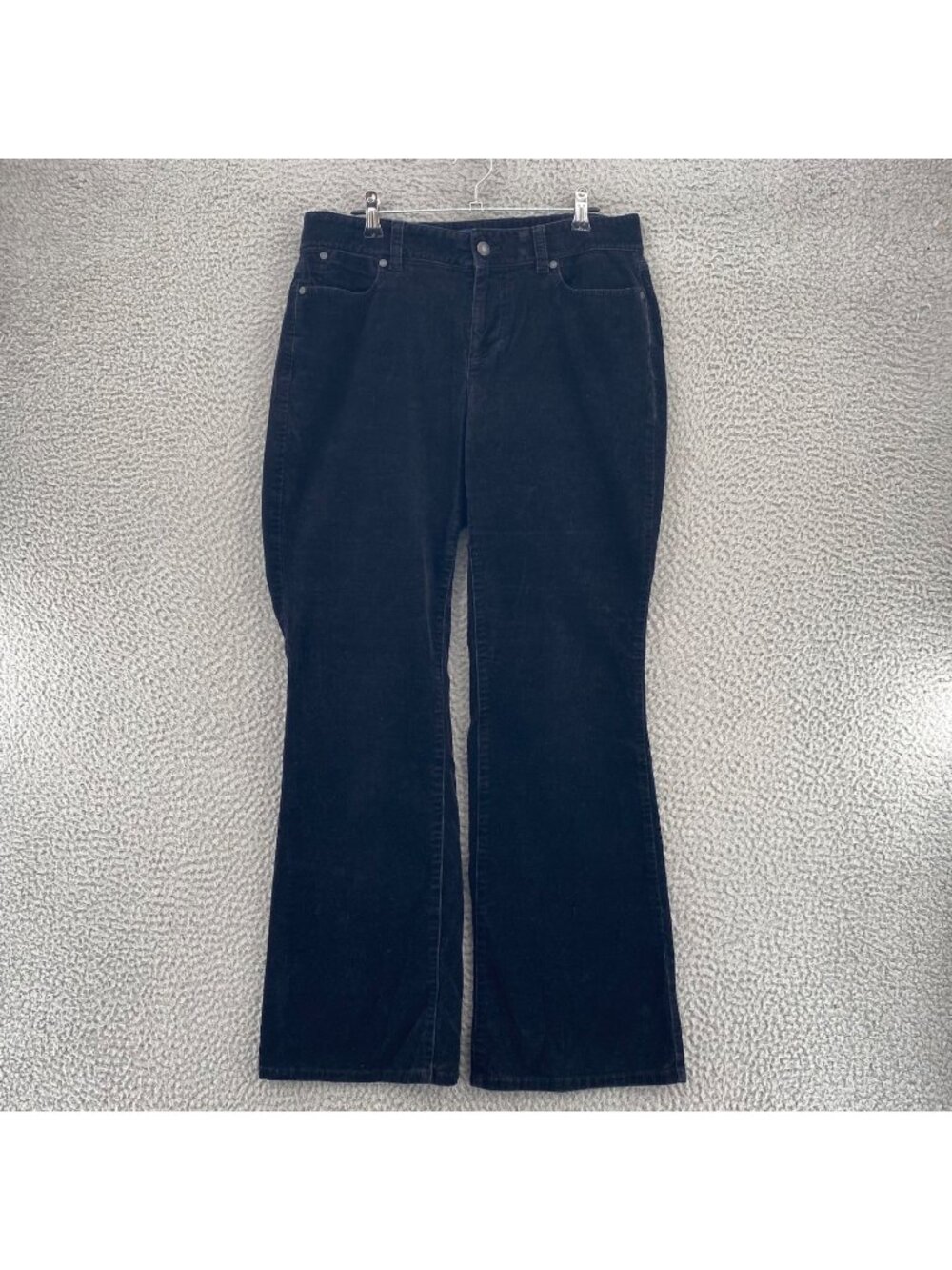 Talbots Jeans Womens 8 Petite Black Corduroy Curvy Cotton Blend Bootcut Pockets*